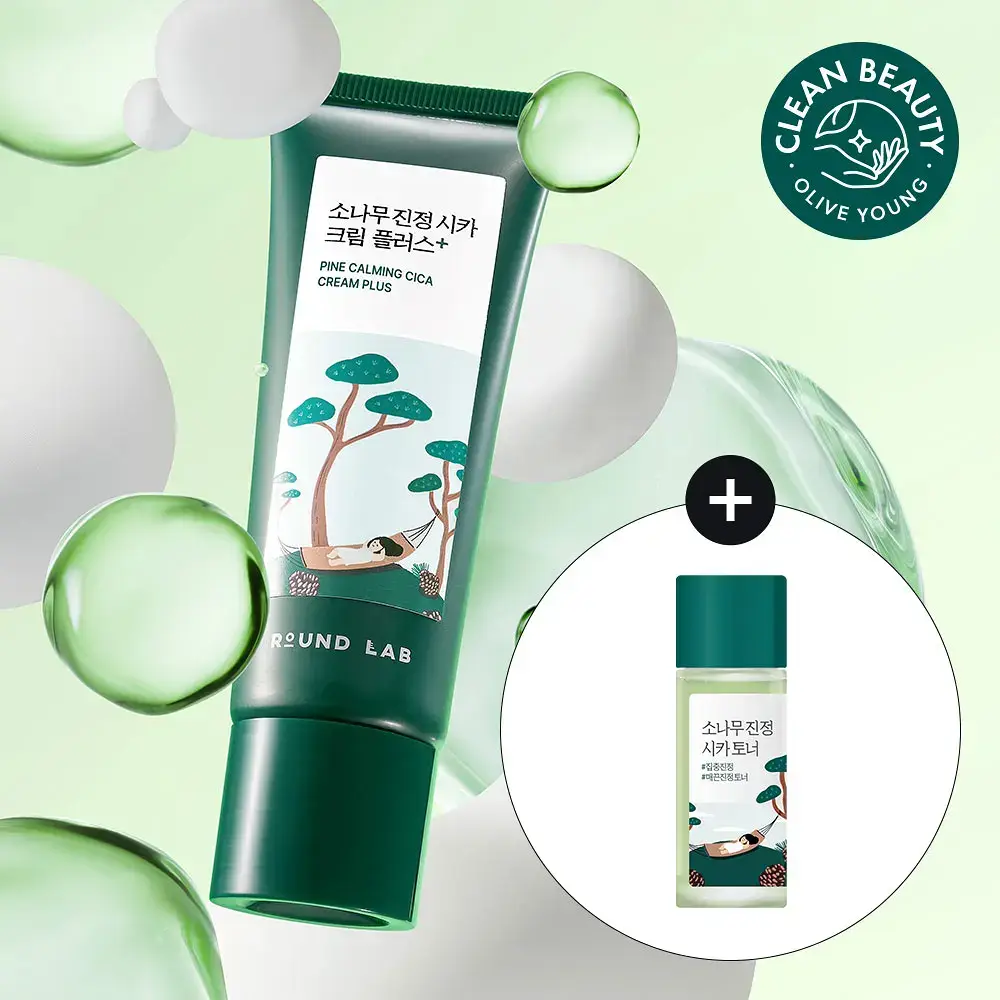 [흔적말끔] 라운드랩 소나무 진정 시카 크림 플러스 60ml 기획 (+토너 20ml)
